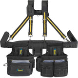 Bravex Tool Belt Suspenders, Tool Vest Pro Ultra 20 Bags Y-Style Toolbelt 5 Combo Apron Tool Pouch For Framers Carpenter Electrician 1200D Ballistic Voltstorm