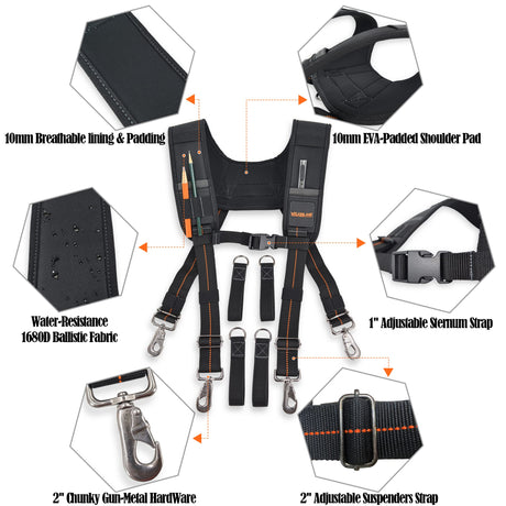 Tool belt suspenders, Tool bag suspenders, Bag suspenders, Nail bag suspenders, Tool bag suspenders carpenter, Construction suspenders for men, Tool WELKINLAND