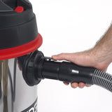 RIDGID 50353 1610RV Stainless Steel 16-Gal. Wet Dry Shop Vacuum with Cart, 6.5 Peak HP Motor, Large Wheels, Pro Hose, Drain, and Blower Port, Red RIDGID