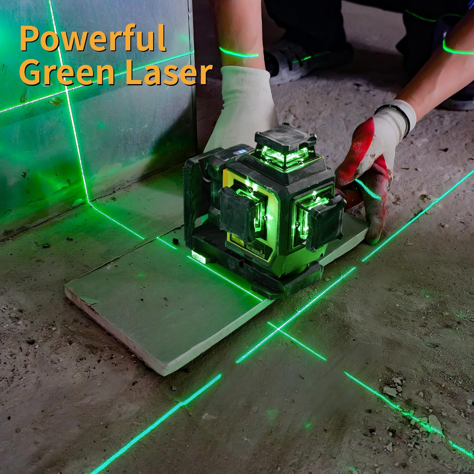 Firecore Laser Level 360 Self Leveling with Tripod, 3 X 360 Green Beam Cross Line Laser Level for Home Renovation, 3 Brightness Adjustment Pulse - WoodArtSupply