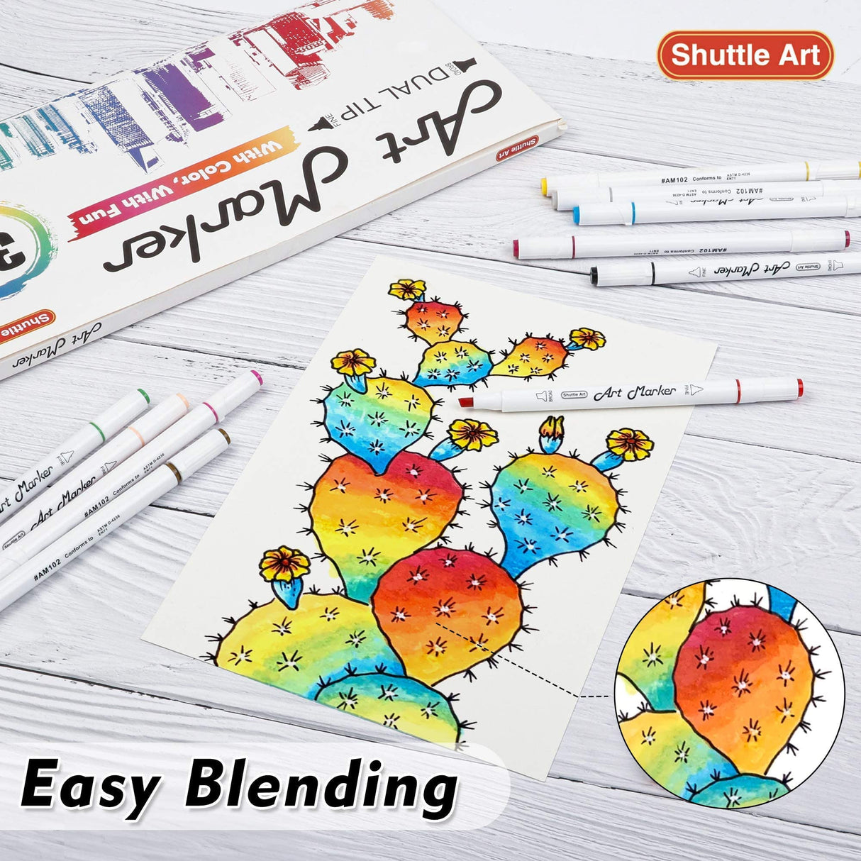 Shuttle Art Art Markers Bundle - 30 Colors Alcohol Markers + 36 Colors Skin Tone Markers Shuttle Art