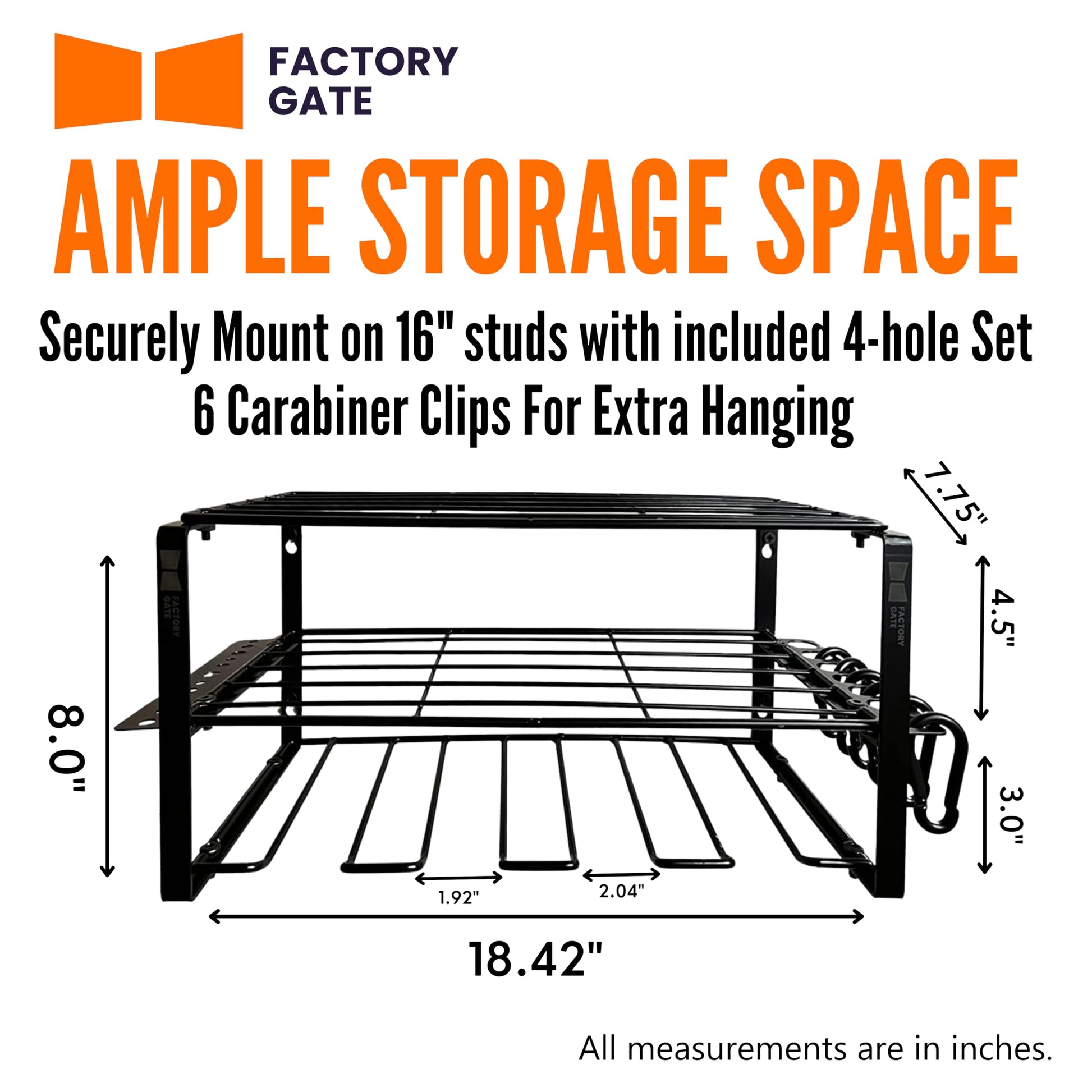 FACTORY GATE | Tool Organizer [ +6 Hang Clips INCLUDED ] Drill Holder | Tool Box Organizer | Tool Storage | Hardware Organizer | Garage Storage | - WoodArtSupply