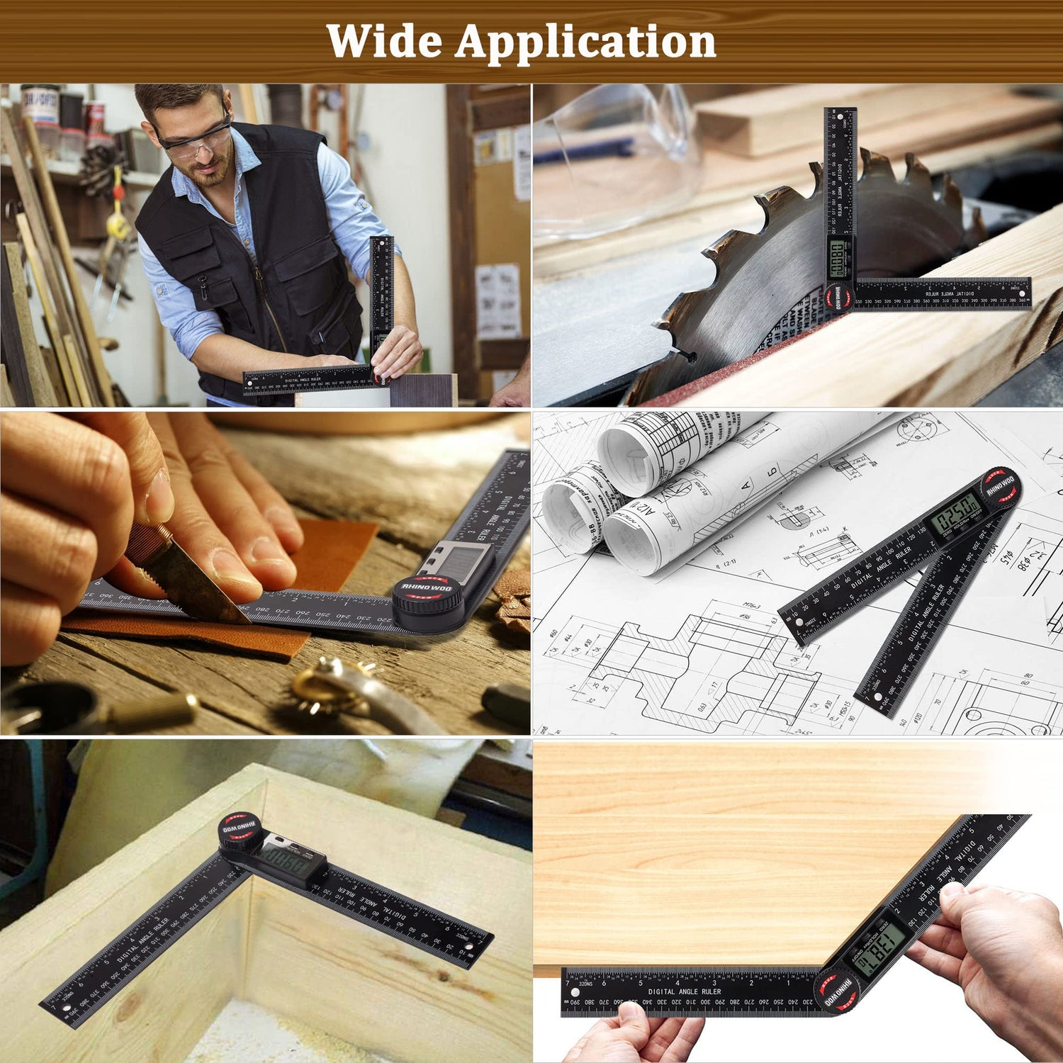 Digital Angle Finder Protractor, Angle Finder Ruler with 7inch/200mm, Angle Measuring Tool for Woodworking/Carpenter/Construction/DIY Measurement(2 TBVHOMM