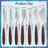 7 Pieces Painting Knife Set Spatula Palette Knife Stainless Steel Painting Mixing Scraper Oil Painting Accessories with Wood Handle for Art and Paint Honoson