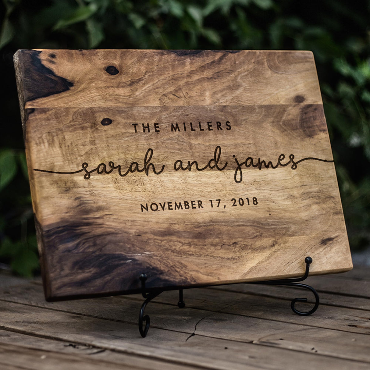 Wedding Anniversary Gifts for Women, for Couple or Bride - Walnut Personalized cutting boards, Engraved wooden cutting board, Custom cutting board, TheHrdwoodCom