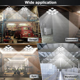 2 Pack LED Garage Light, 240W LED Shop Light Garage Lights, Ceiling Light Garage Lighting with 7+1 Deformable Panels, 24000LM E26/E27 LED Lights for AUDLES