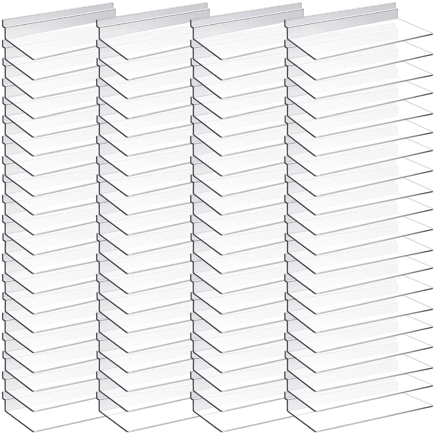 4 x 10 Inch Slatwall Shelves Hanging Slatwall Accessories Clear Slatwall Shelf Plastic Shelves for Wall, Home Shoe Stores Boutiques Supplies (Clear, Kathfly