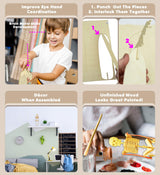 Puzzled 3D Puzzle Human Skeleton Wood Craft Construction Model Kit, Fun & Educational DIY Wooden Toy Assemble Model Unfinished Crafting Hobby Puzzle Puzzled