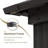 UDPATIO 12' x 20' Hardtop Gazebo, Outdoor Aluminum Gazebo with Galvanized Steel Double Roof, Permanent Metal Canopy with Curtains and Netting for UDPATIO