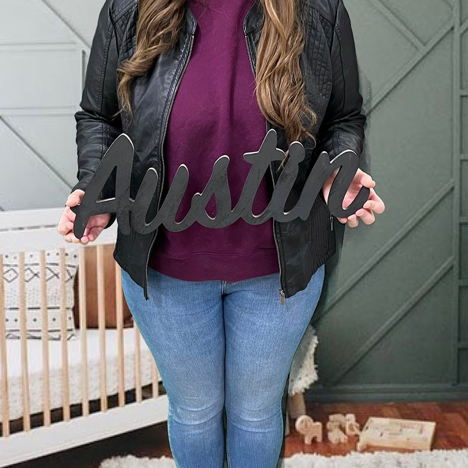 Wooden Name sign, Personalized Name Cut Out (18 Inches) Generic