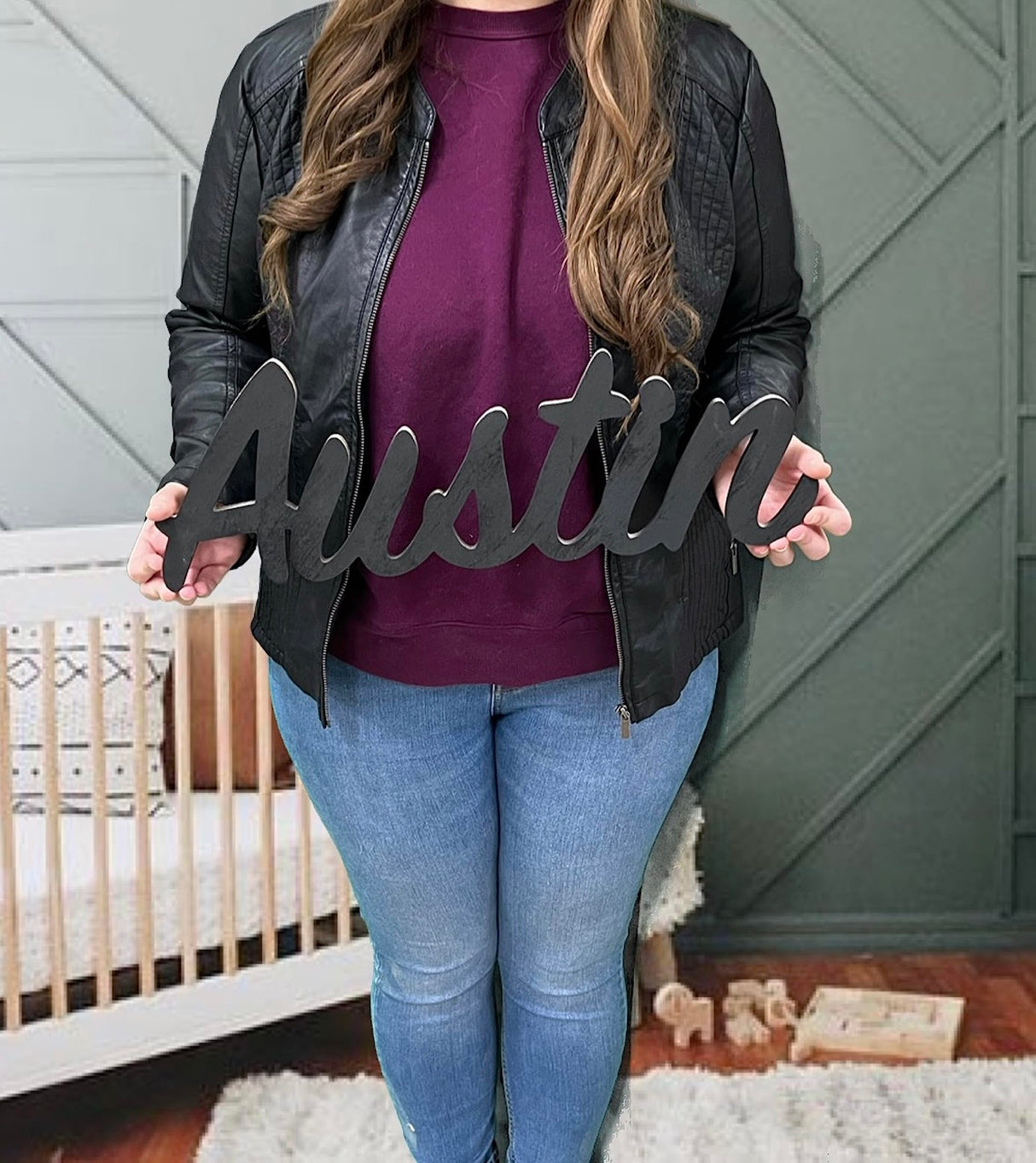 Wooden Name sign, Personalized Name Cut Out (18 Inches) Generic