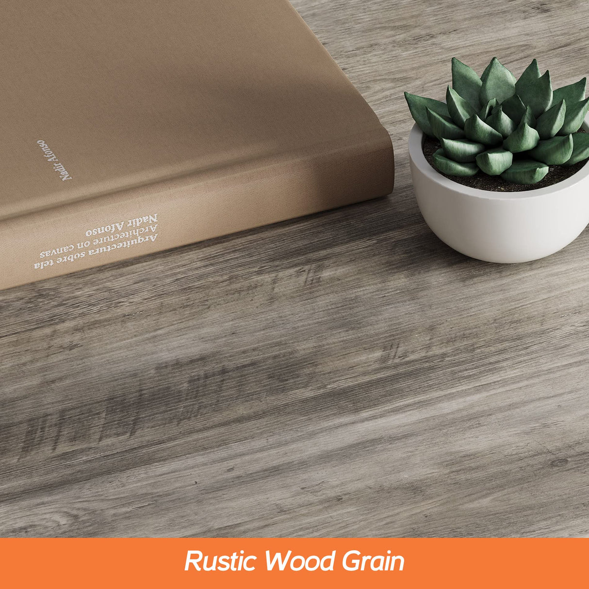 WAMPAT 6 Person Modern Dining Room Table, 67.7 Inch Rectangular Wood Kitchen Table, Rustic Grey WAMPAT