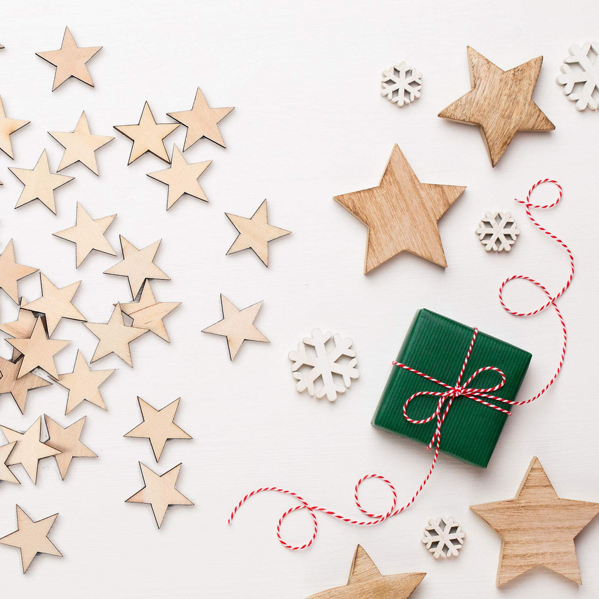 Gejoy 500 Pieces Star Shape Unfinished Wood Pieces, Blank Wood Pieces Wooden Cutouts Ornaments for Craft Project and Decoration (1-1/4 Inch) Gejoy