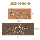 Valentines Day Gifts for Him, Her, Personalized 3D Couples Sign w/Names and Hearts - Walnut, 2 Optional Sizes - Custom 3D Couples names Wood Sign, Customization Mill