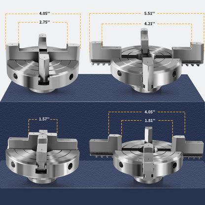 NNBWKIXI 4 Inch Wood Lathe Chuck Set 4 Jaws Self-Centering Lathe Chucks Thread 1 x 8TPI Lathe Chuck for Woodturning - WoodArtSupply