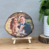 Personalized Picture Frame Album Custom Photo Printing on Wood Slices Customized Photograph On Wood Artwork Crafts Desktop Decoration with Stand witfox
