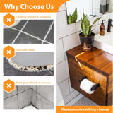 Silicone Caulking Tool Caulk Remover 3 in 1 - Upgraded Grout Removal Tool Kit Smooth Caulk for Bathroom Tub Shower Window Floor Glue Trowel Paint HELEMAN