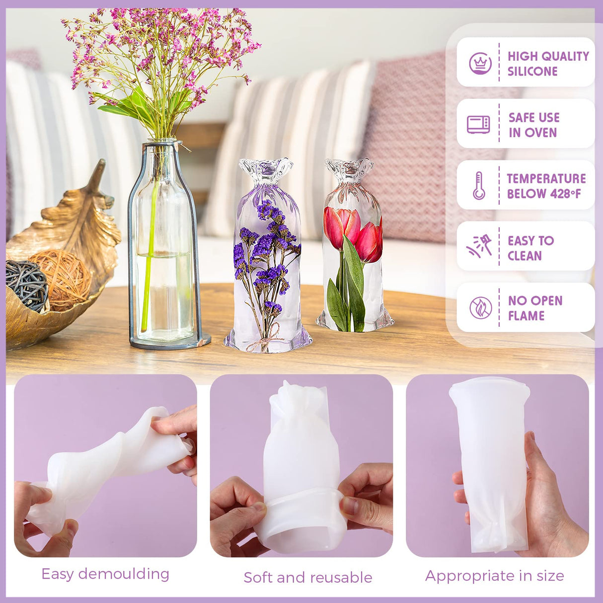 2 Pcs Lucky Bag Resin Molds Silicone Molds for Resin Casting Bag Shape Silicone Epoxy Mold 3D Jewelry Resin Casting Molds Large Resin Epoxy Casting Meanplan