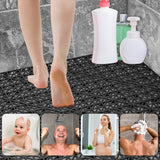 Modular Interlocking Cushion 12 Pcs 11.8" x 11.8" Interlocking Rubber Floor Drain Holes Non-Slip Splicing Drainage Mats for Deck, Shower, Kitchen, ToLanbbt