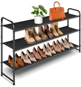 AOODA Long 3 Tier Shoe Rack for Closet Entryway, Stackable Wide Shoe Storage Organizer Holds 24 Pairs Shoe Rack Shelf for Bedroom, Floor, Garage, AOODA