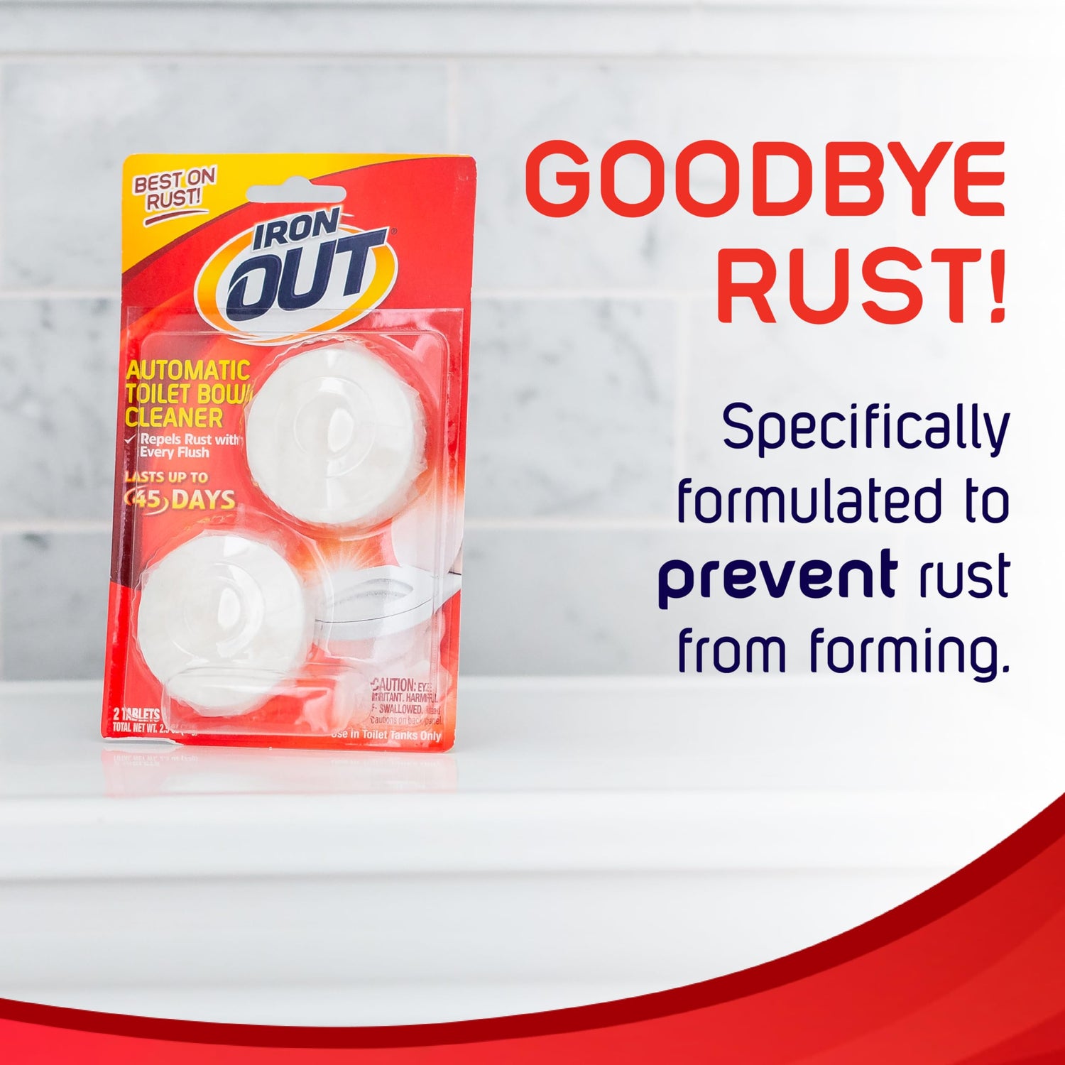 Iron OUT Automatic Toilet Bowl Cleaner, Repel Rust and Hard Water Stains with Every Flush, Household Toilet Cleaner, Pack of 1, 6 Tablets, White Iron OUT