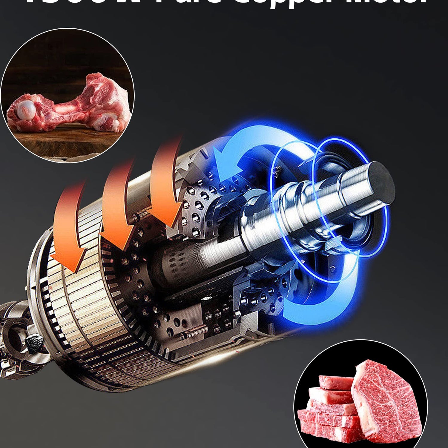 FoundGo 1500W Electric Meat and Bone Saw Bone Cutting Machine,Commercial Bone Sawing Machine for Frozen Meat/Trotter/Ribs/Fish/Meat/Bone etc.,with 6 FoundGo