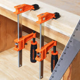 Jorgensen 6” Bar Clamp Set, 2-Pack Steel F Clamp Light Duty, 300 lbs Load Limited, for Woodworking, Metalworking, DIY Jorgensen