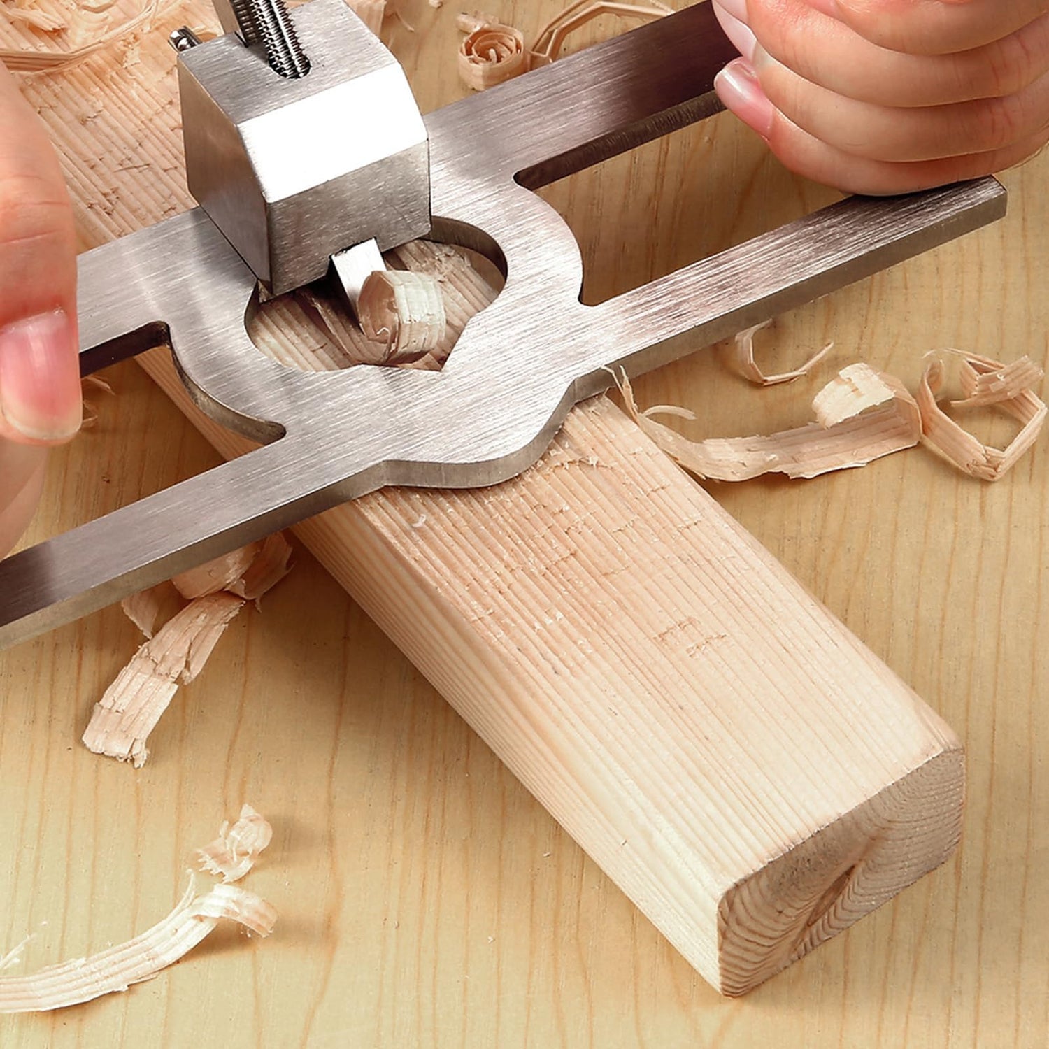 Router Plane, Portable Adjustable Blade Hand Planer, Handheld Woodworking Tool with Comfortable Wooden Handle, for Woodworking DIY Carpentry Industry Sanpyl