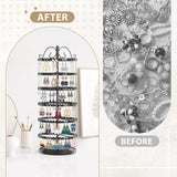 LASZOLA 6 Tier Rotating Earring Holder Organizer, Adjustable Metal Jewelry Display Stand for Women Girls, 480 Holes and Grooves Large Stud Earring LASZOLA