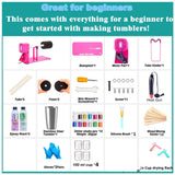 LFSUM Cup Turner for Crafts Tumbler,Tumbler Cup Spinner,Glitter Powder,Epoxy Resin kit for Tumblers for Beginners with Epoxy and Heat Gun (Pink) LFSUM