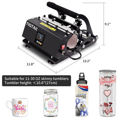 TIQTAK Tumbler Heat Press Machine 20-30 OZ 16OZ 110V Customized Birthday Gifts for Men Women Mug Cup Heat Transfer Sublimation Machine for 11OZ 12OZ