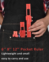 Woodworking Ruler Precision Pocket Rule - BOXmime 12, 8, 6 Inch Metal Slide Stop Marking Ruler Metric Inch Measuring Wood Working Scribing Rulers - BOXmime