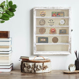 FramePro Shadow Box Frame with Removable Shelves, White 11x14 Deep Memory Box Display Case for Collectibles, Keepsake Coins Military Medals Pins FramePro