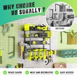 SUNALLY Power Tool Organizer, 4 Drill Holder Wall Mount, Garage Tool Organizer and Storage with Screwdriver Holder, Garage Organization, 4 Layer SUNALLY