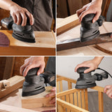 WORKPRO 150PCS Mouse Sander Pads, 5 Hole Detail Sander Sandpaper Sanding Sheets, 40/80/120/180/240 Assorted Grits for Wood Furniture WORKPRO