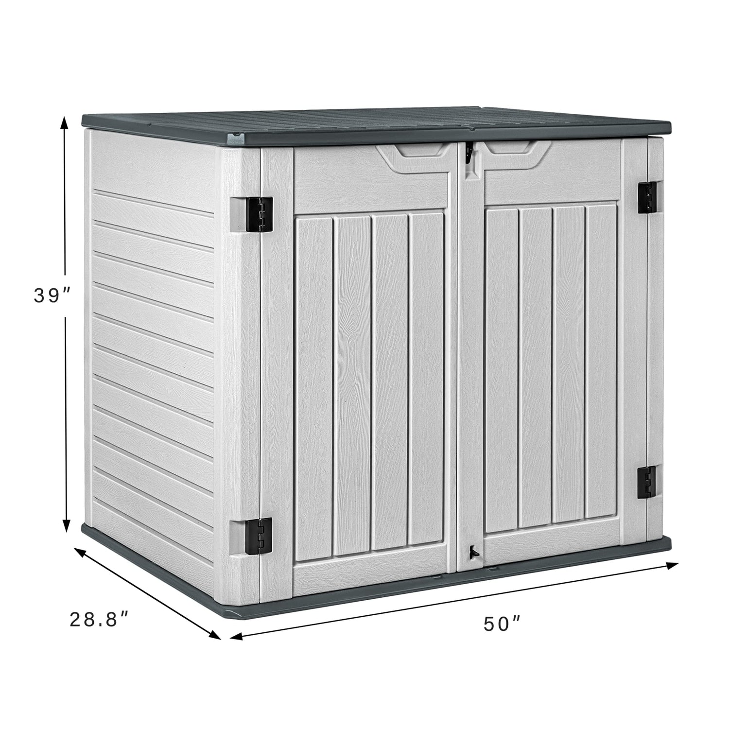 Devoko Resin Outdoor Storage Shed 28 Cu Ft Horizontal Outdoor Storage Cabinet Waterproof Patio Tools Storage Box for Pool Toys, Sofa Cushion, Lawn Devoko