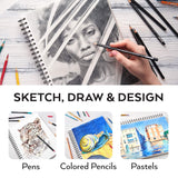 Arteza 9X12" Sketch Book, 100 Sheets (68 lb/100gsm), Spiral Bound Artist Sketch Pad, Durable Acid Free Drawing Paper, Ideal for Adults & Teens, ARTEZA