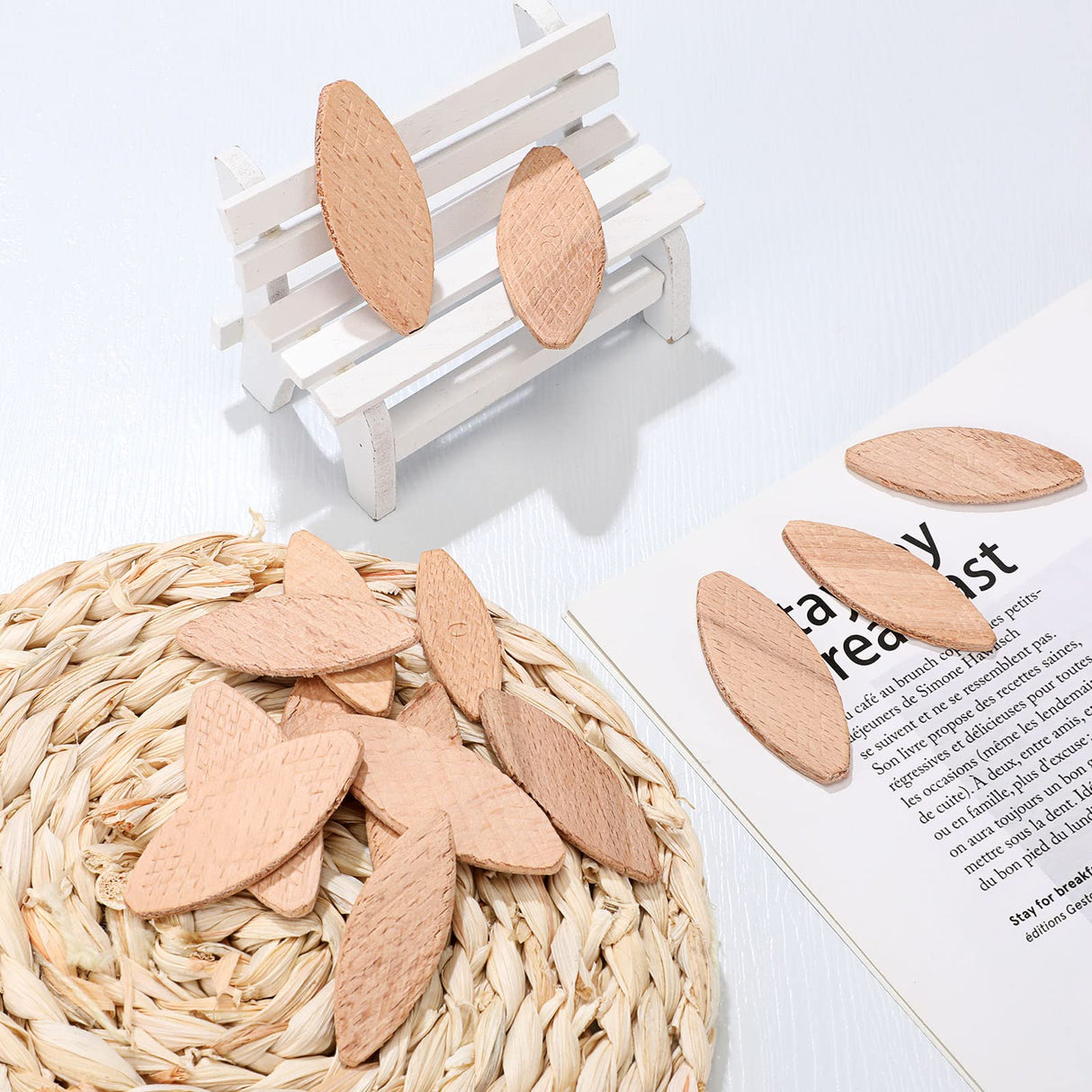 Beechwood Joiner Biscuits Number 0, 10, 20 Wood Joining Biscuits Woodworking Biscuits Assorted Beech Wood Chips for Crafting Woodworking (300) Yalikop