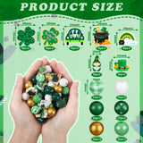 200 Pieces St. Patrick's Day Wood Beads Green Wood Spacer Beads Farmhouse Polished Wood Round Beads St. Patrick's Day Wooden Craft Beads for Patrick Queekay
