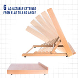 U.S. Art Supply Large 18-1/2" Wide x 14-1/8" (A3) Tall Artist Adjustable Wood Drawing Board Bundle with 11" x 14" Side Spiral Bound - 60lb Sketch U.S. Art Supply
