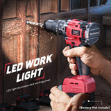 Cordless Drill Set for Milwaukee 18V Battery, 20+3 Torque Setting Power Drill Driver Set, 1/2 Inch Keyless Chuck Brushless Compact Driver/Drill Kit DIYtoolifz