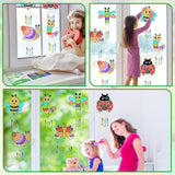 6 Pack Spring Arts Crafts Animals Gem Diamond Suncatcher Wind Chime Crafts for Kids DIY Spring Diamond Painting Wind Chime Gifts Exchange for Kids Qyeahkj