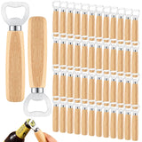 50 Pcs Wood Wine Bottle Opener Stainless Steel Bottle Opener Wood Handheld Heavy Duty Bartender Bottle Openers Cider Bottle Opener Engraved Gift Set Lounsweer