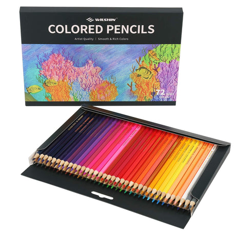 WILSHIN Colored Pencils 72colors Artist Quality-Coloring Book Colored Pencil Set for adults and Children WILSHIN