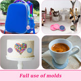 Boao 4 Pieces Resin Round Silicone Keychain Mold Silicone Circle Pendant Clay Mold for DIY Homemade Chocolate Dessert Boao