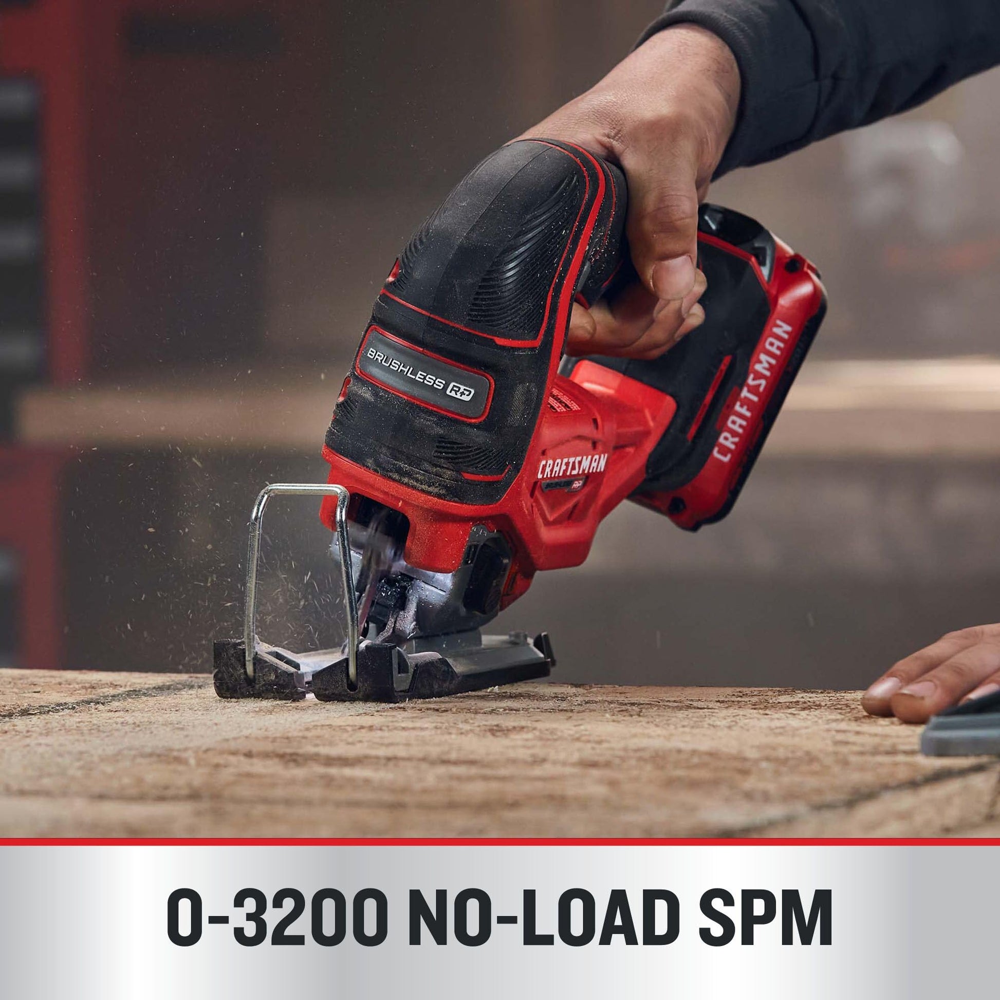 CRAFTSMAN V20 RP Cordless Jig Saw, 3 Orbital Settings, Up to 3,200 SPM, Variable Speed Keyless, Bare Tool Only (CMCS650B) - WoodArtSupply