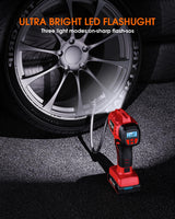 KeenPower Digital Cordless Tire Inflator Portable Air Compressor Automatic 160PSI w/Gauge Screen & 4+N Smart Mode & Dual Power Supply, Rechargeable KeenPower