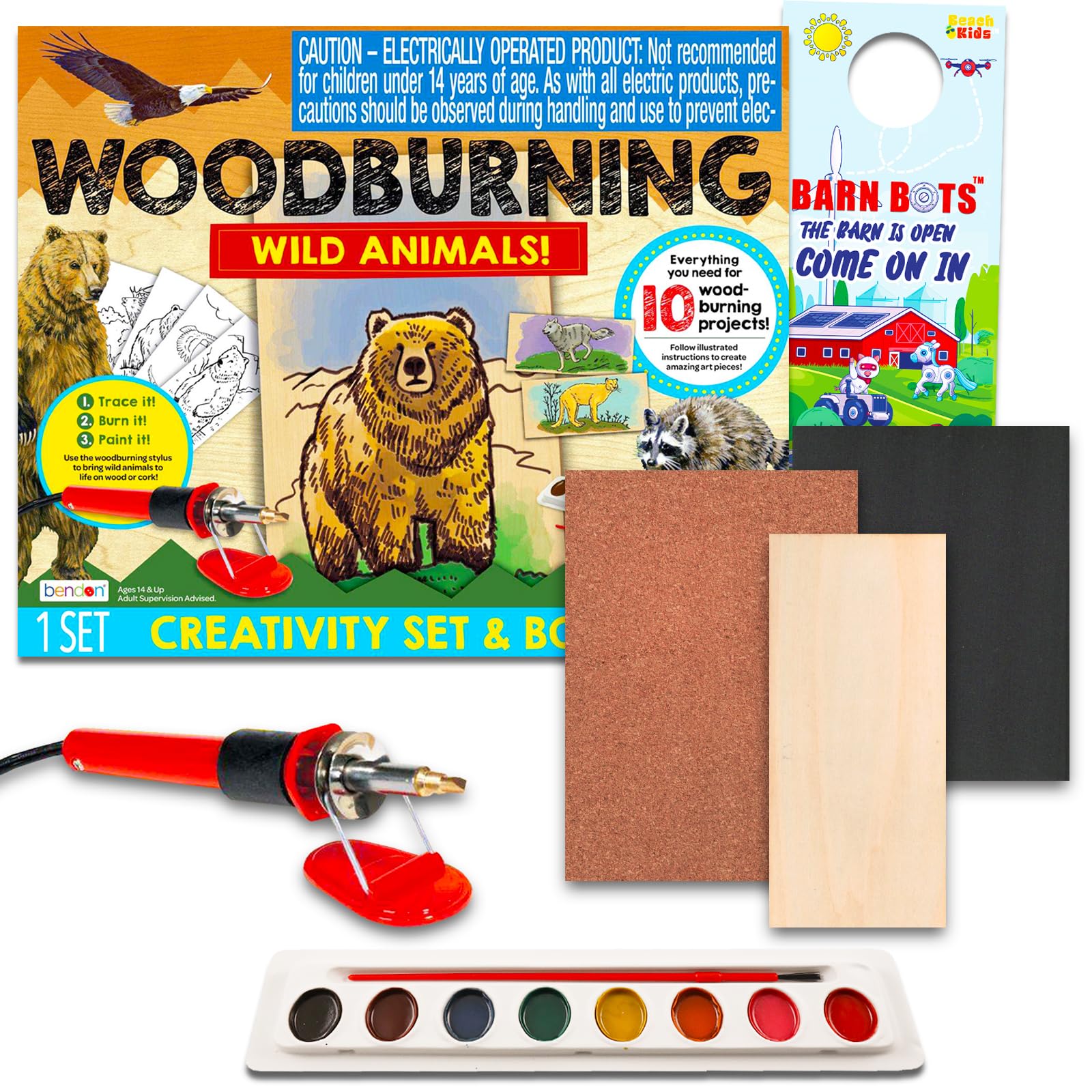 Wood Burning Kit for Beginners - Bundle with Wood Engraving Pen, Paint, Tracing Sheets, More | Beginners Wood Burning Craft Project for Teens - WoodArtSupply