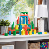 Melissa & Doug Wooden Building Set - 100 Blocks in 4 Colors and 9 Shapes Melissa & Doug
