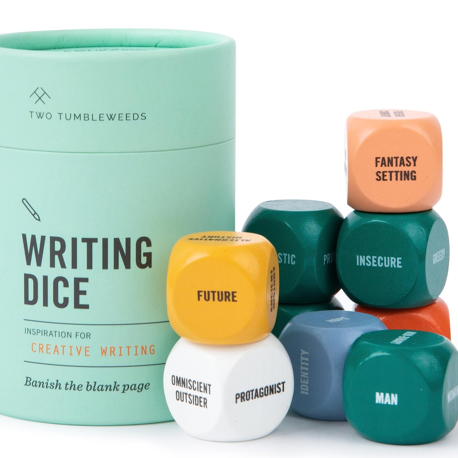 Two Tumbleweeds Writing Dice - Creative Writing Game for Adults, Writers & Teachers - Set of 9 Dice for Story Inspiration - Gifts for Writers - 1+ Two Tumbleweeds
